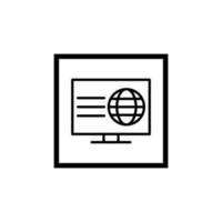 Monitor icon vector design with internet network