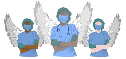 Multinational Doctors as angels vector