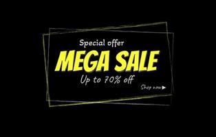 Mega Sale banner, poster background. Big sale special offer