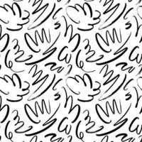 Vector seamless pattern with marker drawn scribble. Hand drawn elegant calligraphy swirls. Curly brush strokes, marker scrawls as graphic design for backdrops.