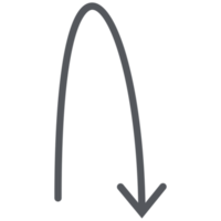 ligne de flèche doodle esthétique dessiné à la main png