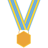 medalha em branco fita de ouro forma básica png