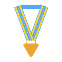 Médaille vierge or long ruban forme de base png