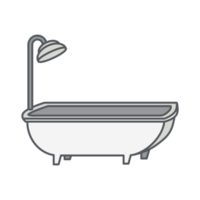 Rechtdoor bad badkamer icoon verzameling reeks grappig en schattig png