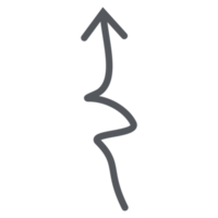 ligne de flèche doodle esthétique dessiné à la main png