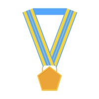 Médaille vierge or long ruban forme de base png