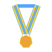 medalha em branco fita longa de ouro forma básica png