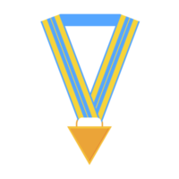 medalla en blanco oro cinta larga forma básica png