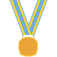 medalha em branco fita de ouro forma básica png