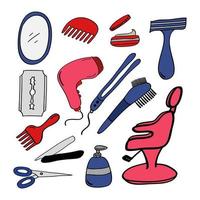 Hand drawn Barber and salon icon set 2 vector