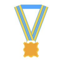 Médaille vierge or long ruban forme de base png