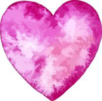 Watercolor pink icon heart shape St Valentines Day sticker vector