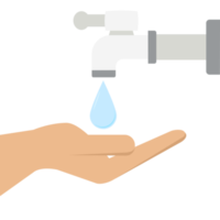 ahorro de agua limpia del grifo con la mano png