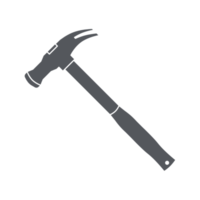 marteau de fer outils de construction équipement dispositif jeu d'icônes collection noir solide png
