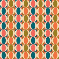 Aesthetic mid century printable seamless pattern with retro design. Decorative 50s, 60s, 70s style Vintage modern background in minimalist for fabric, wallpaper vector