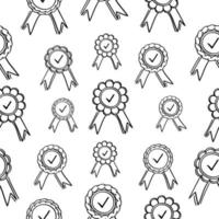 Hand drawn medal seamless pattern vector