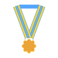 Médaille vierge or long ruban forme de base png