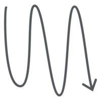 doodle de estética desenhada de mão de linha de seta png