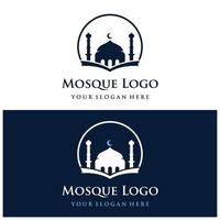 plantilla de logotipo de mezquita de lujo única, moderna y creativa con monogram.logo para islámica, ramadán, empresa. vector