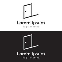 diseño de vector de logotipo abstracto de puerta abierta simple, interior con formas geométricas o monograma.para la construcción de edificios, negocios.propiedad y empresa.