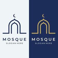 Unique,modern and creative luxury mosque Logo Template with monogram.Logo for islamic,ramadan,company. vector