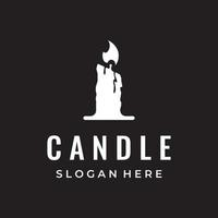 Simple burning luxury candlelight logo vintage design with isolated background.Template for business, sign, company. vector