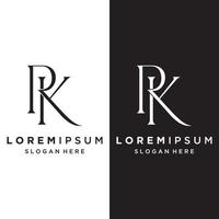 Luxury RK , KR , K , R Letter Logo template with elegant and unique monogram. Logo for business card , business , brand , company. vector