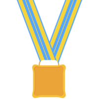 medalha em branco fita de ouro forma básica png