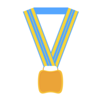 Médaille vierge or long ruban forme de base png