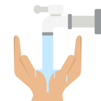 Mit der Hand sauberes Wasser aus dem Wasserhahn sparen png