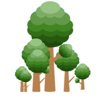 little forest realistic tree collection of different kinds shape png