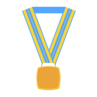 Médaille vierge or long ruban forme de base png