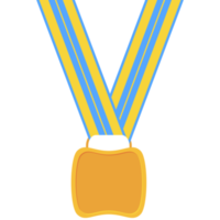 medalla en blanco cinta dorada forma básica png