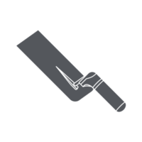 lungo piatto cemento mattone cucchiaio costruzione utensili attrezzatura dispositivo icona impostato collezione nero solido png