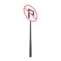 panneaux de signalisation isométriques pas de stationnement ensemble de collection de paysages universels png