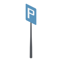 isometrisches verkehrsparkplatzschild universelles landschaftssammlungsset png