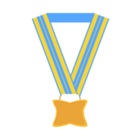 Médaille vierge or long ruban forme de base png