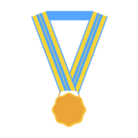 Médaille vierge or long ruban forme de base png