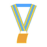 medalha em branco fita longa de ouro forma básica png