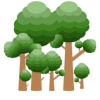 liten skog realistisk träd samling av annorlunda typer form png