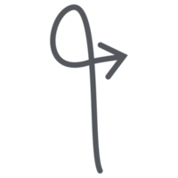 línea de flecha dibujado a mano doodle de estética png