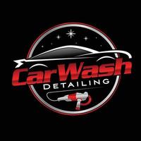 Car wash auto detailing logo design with buffer vector