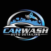 detalles móviles automáticos y diseño de logotipo de lavado de autos vector