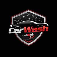 Car wash and auto detailing logo with buffer vector