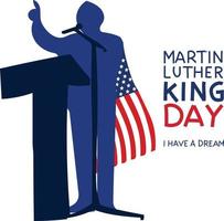 Illustration vector graphic of Martin Luther King Jr. Day 16 January. Perfect for Card, Design, Web, Banner, Template, and Poster