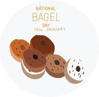 15 January  is National Bagel day vector illustration