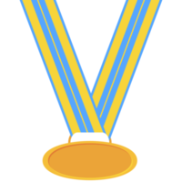 medalla en blanco cinta dorada forma básica png