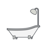 ensemble de collection d'icônes de salle de bain bain droit élégant png