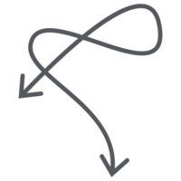 Arrow Line Hand Drawn Aesthetics Doodle png