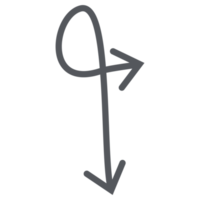 línea de flecha dibujado a mano doodle de estética png